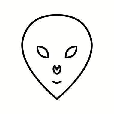 Eşsiz Uzaylı Yüz Vektör Satır Simgesi