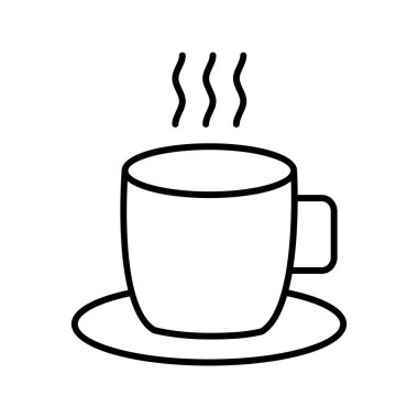 Benzersiz Sıcak Kahve Vektör Hattı Simgesi