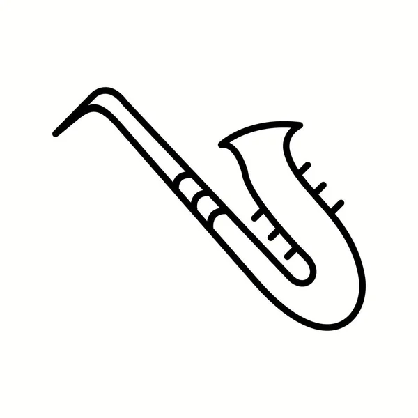 Único Saxofone Vector Line Ícone — Vetor de Stock