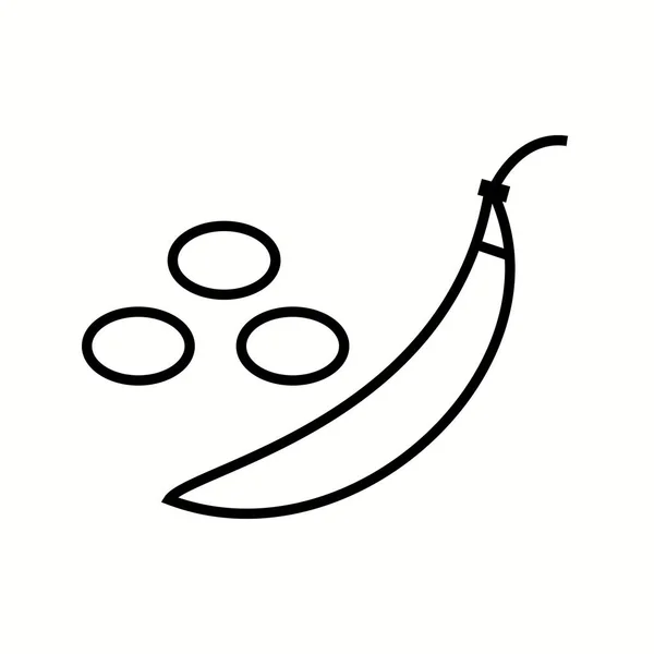 Icona unica della linea vettoriale dei piselli — Vettoriale Stock