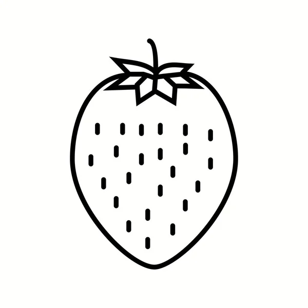 Icône unique de ligne vectorielle de fraise — Image vectorielle