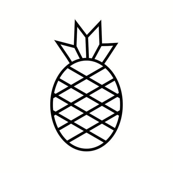 Icône de ligne vectorielle d'ananas unique — Image vectorielle