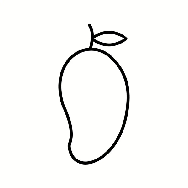 Icône de ligne vectorielle de mangue unique — Image vectorielle