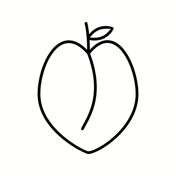 Einzigartiges Peach Vector Line Icon — Stockvektor