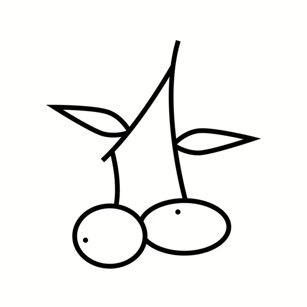 Icône de ligne vectorielle d'olives unique — Image vectorielle