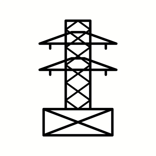 Icône unique de ligne vectorielle de tour d'électricité — Image vectorielle