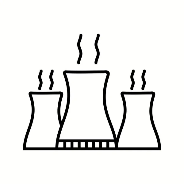 Icône de ligne vectorielle de centrale nucléaire unique — Image vectorielle