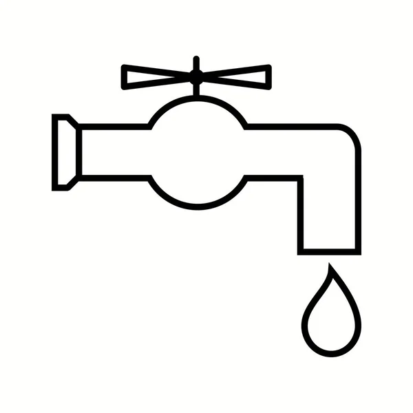 Icono de línea de vectores de grifo de agua única — Archivo Imágenes Vectoriales