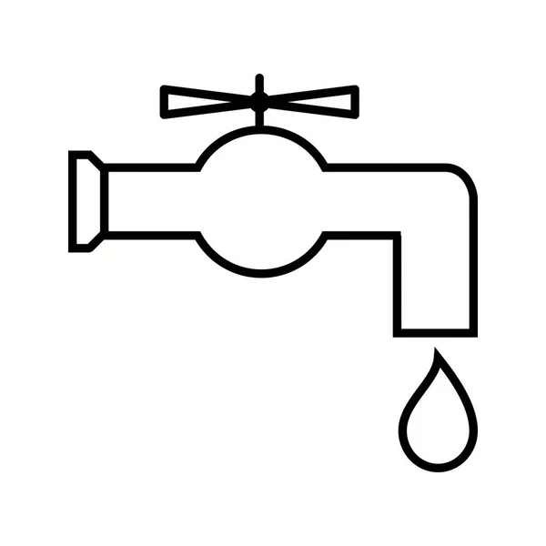 Unieke waterkraan Vectorlijn Pictogram — Stockvector