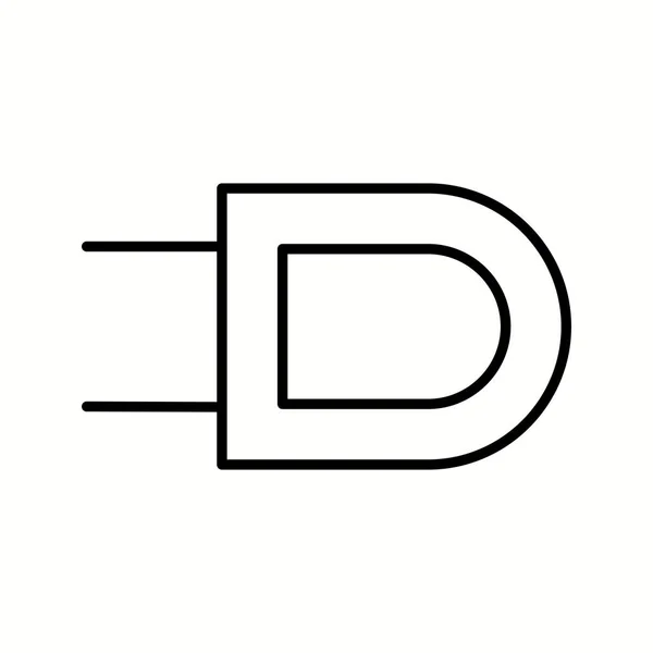 Уникальная иконка векторной линии Plug I — стоковый вектор