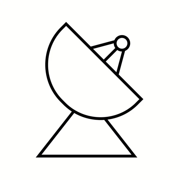 Icona unica della linea vettoriale del piatto satellite — Vettoriale Stock