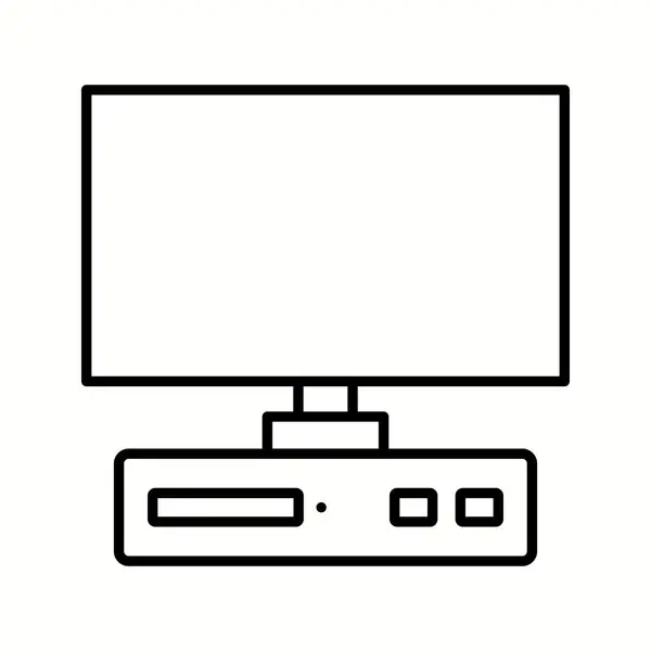 Einzigartiges Desktop Vector Line Icon — Stockvektor
