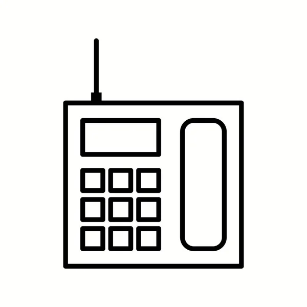 Icono de línea vectorial de teléfono fijo inalámbrico único — Vector de stock