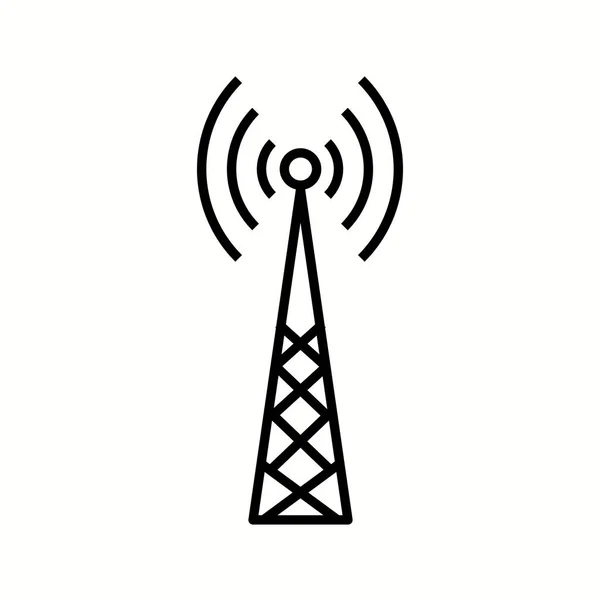 Icono de línea vectorial de torre de telecomunicaciones única — Archivo Imágenes Vectoriales