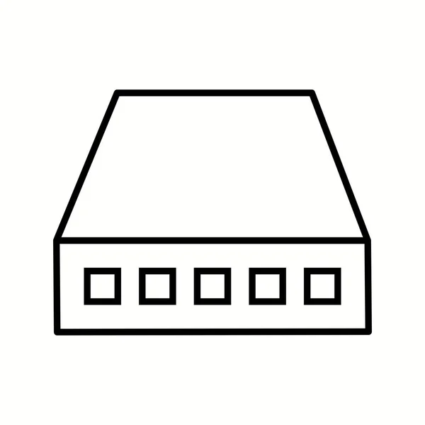 Einzigartiges Netzwerk Switch Vector Line Icon — Stockvektor