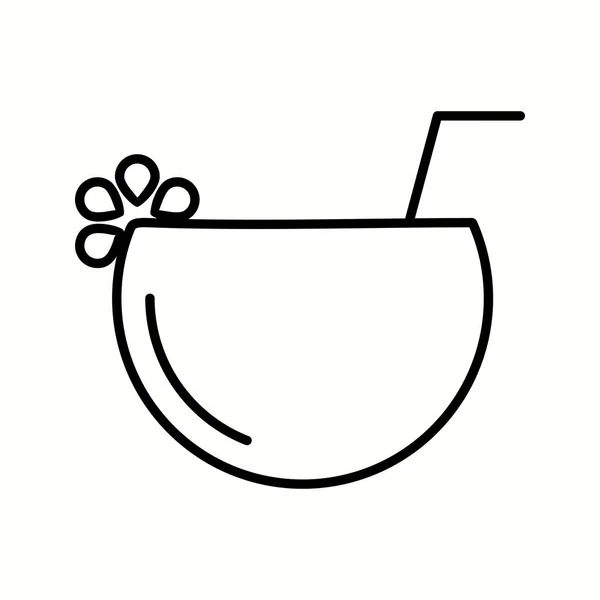 Einzigartiges Coconut Drink Vector Line Icon — Stockvektor