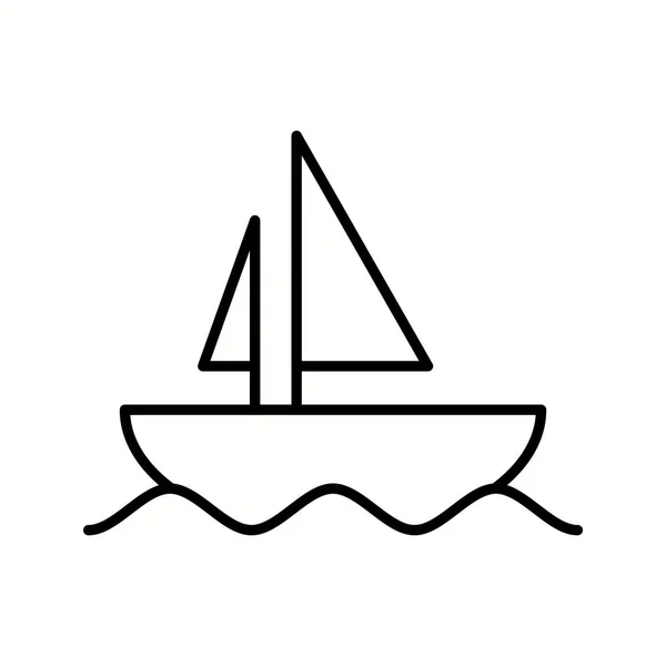 Icono único de la línea vectorial del barco — Vector de stock