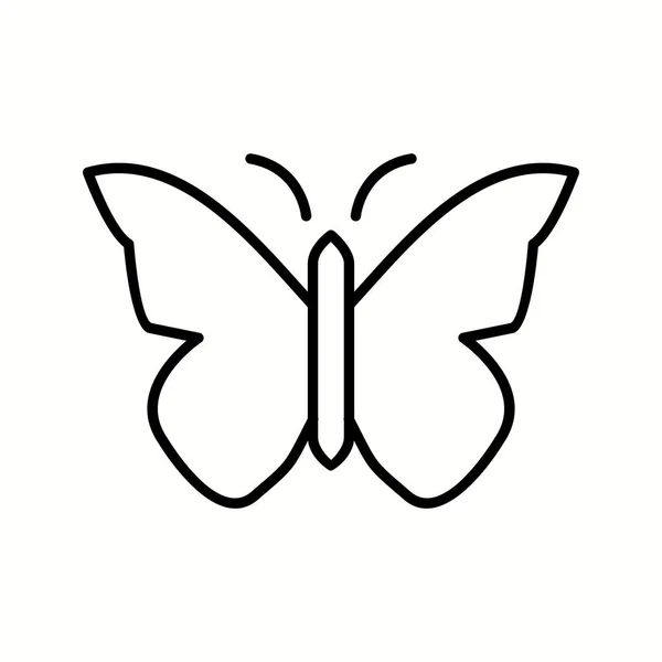 Icono de línea vectorial de mariposa única — Archivo Imágenes Vectoriales