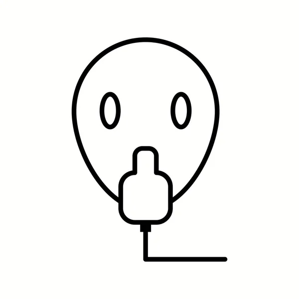 Icona unica della linea vettoriale della maschera di ossigeno — Vettoriale Stock