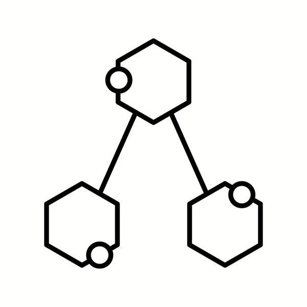 ユニークな化学構造ベクトルラインアイコン — ストックベクタ