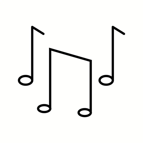 Notas musicais únicas Vector Line Icon — Vetor de Stock