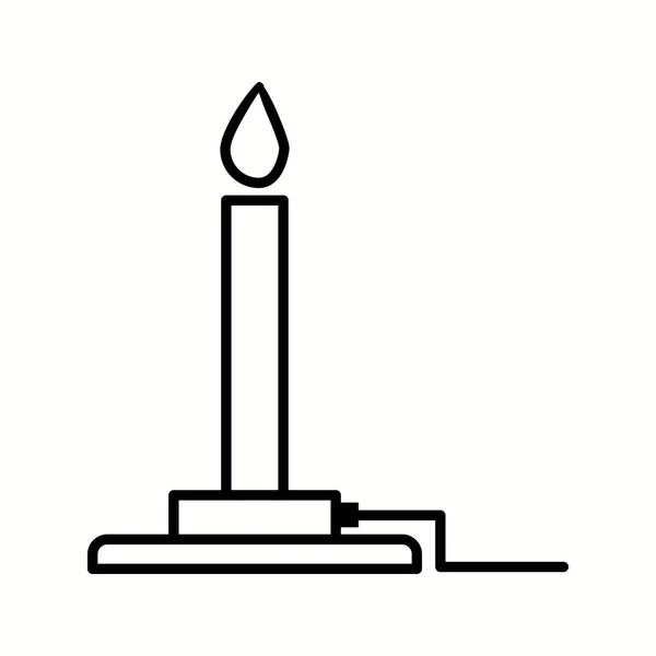 Икона векторной линии горелки Бунзена — стоковый вектор