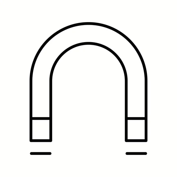 Icona unica della linea vettoriale del magnetismo — Vettoriale Stock