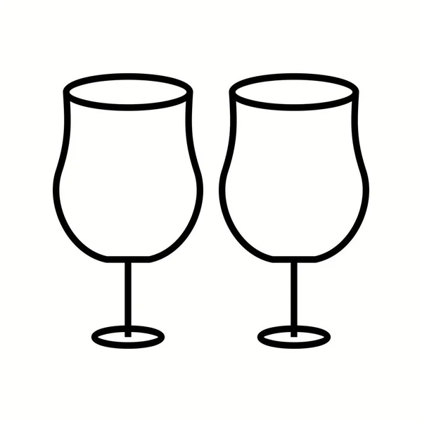 Verres de fête uniquesIcône de glyphe vectorielle — Image vectorielle