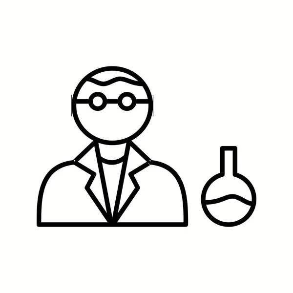 Unique Chemist Vector Line Icon - Stok Vektor