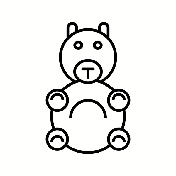 Unique Stuffed Toy Vector Line Icon — Stock Vector