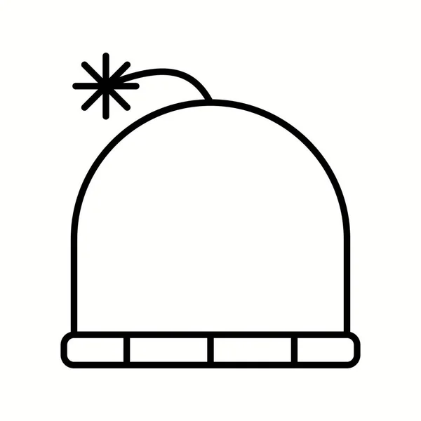 Unica icona della linea vettoriale del cappuccio invernale — Vettoriale Stock