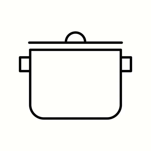 Einzigartiges Kochtopf-Vector-Line-Symbol — Stockvektor