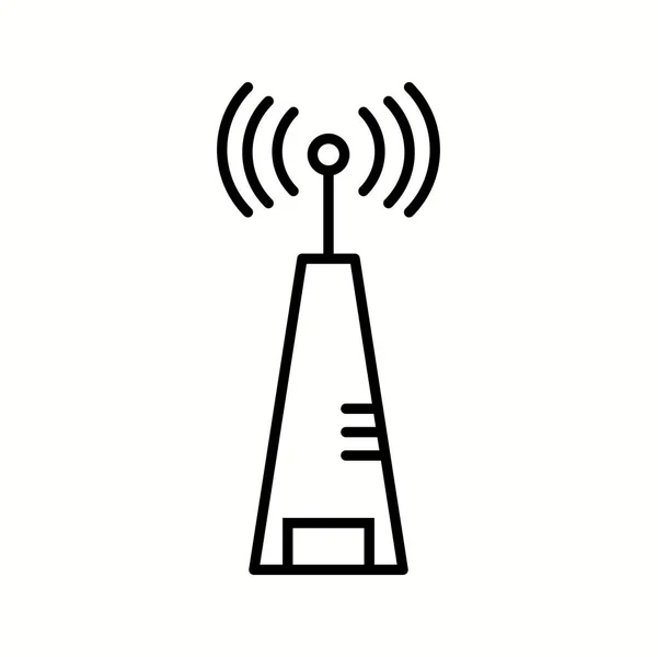Icono de línea vectorial de torre de señal única I — Vector de stock