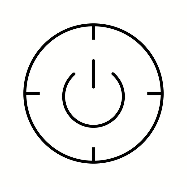 Einzigartiges planmäßiges Power On / Off Vector Line Icon — Stockvektor