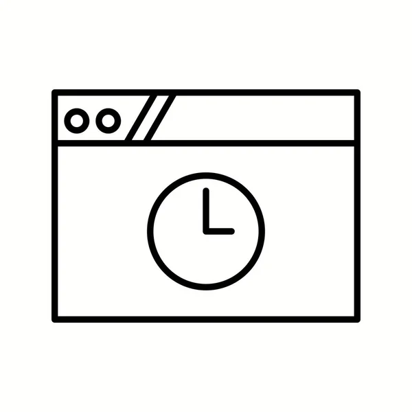 Icono de línea vectorial de tiempo de salida único — Vector de stock