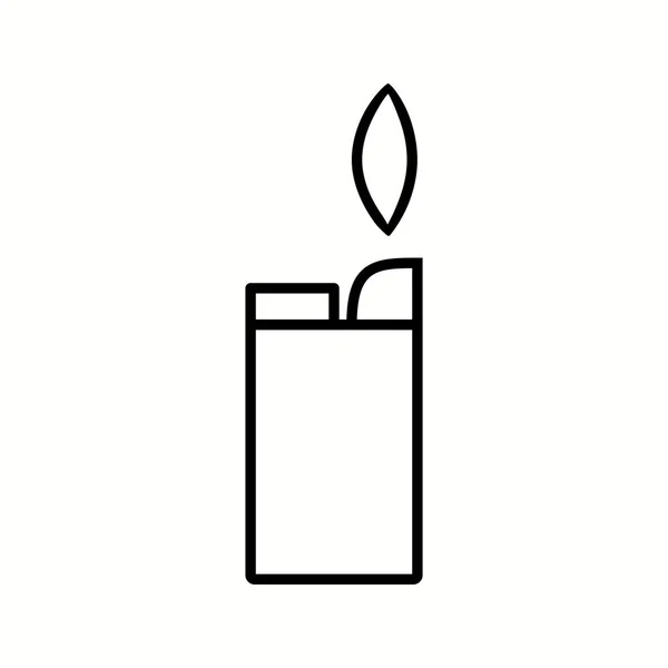 Unique Lighter Vector Line Icon — Stock Vector