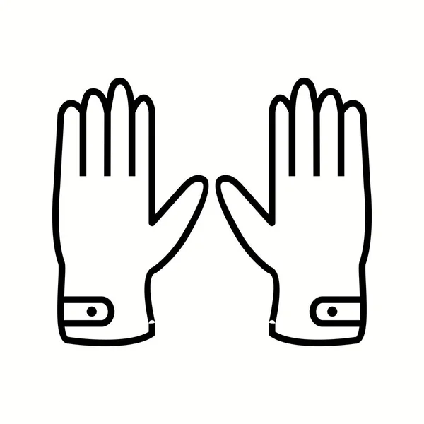 Μοναδικό δερμάτινα γάντια διάνυσμα γραμμή εικονίδιο — Διανυσματικό Αρχείο