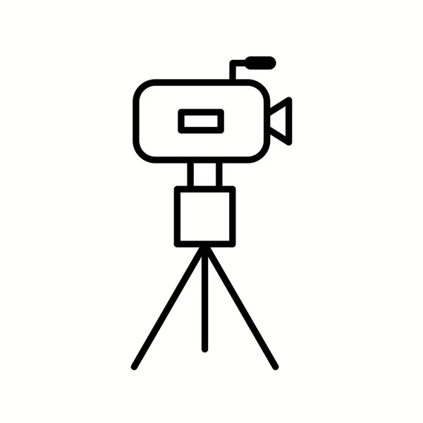 スタンドベクトルライン上のユニークなカメラアイコン — ストックベクタ
