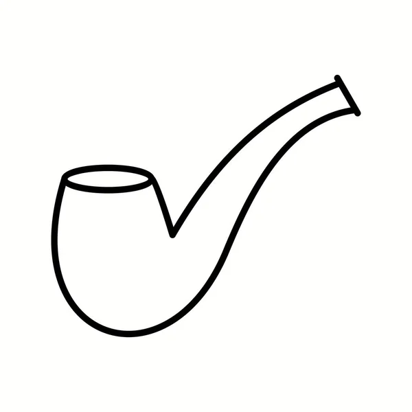 Icono de línea de vectores de tubería de fumar único — Archivo Imágenes Vectoriales