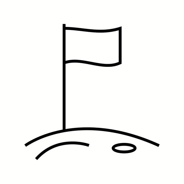 Bandiera unica sull'icona della linea vettoriale lunare — Vettoriale Stock
