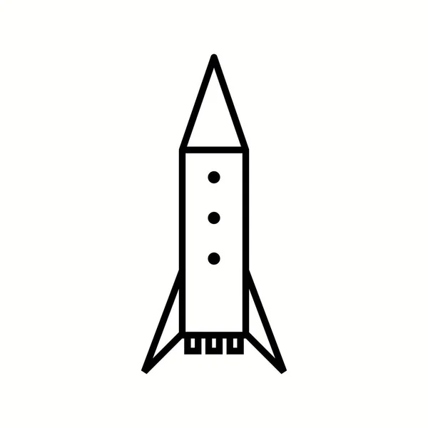 Einzigartiges Space Rocket Vector Line Icon — Stockvektor