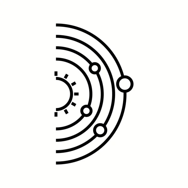 Einzigartiges Symbol für die Vektorlinie des Sonnensystems — Stockvektor