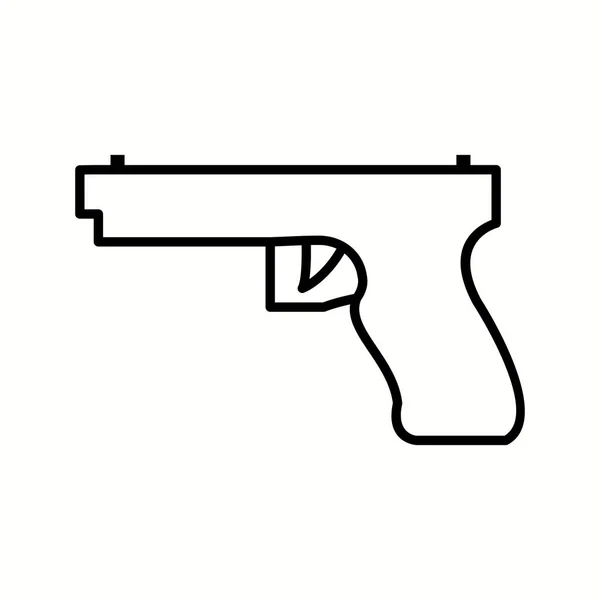 Icône de ligne vectorielle d'arme unique — Image vectorielle