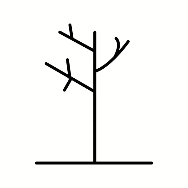 Icona unica della linea vettoriale dell'albero autunnale — Vettoriale Stock