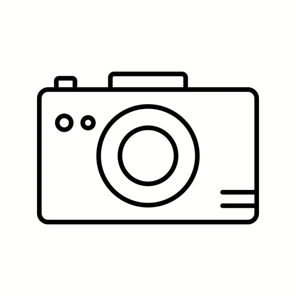 Unieke foto op camera vectorlijn icoon — Stockvector