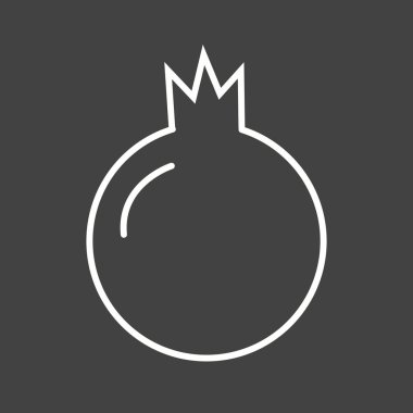 Benzersiz Nar Vektör Satırı Simgesi