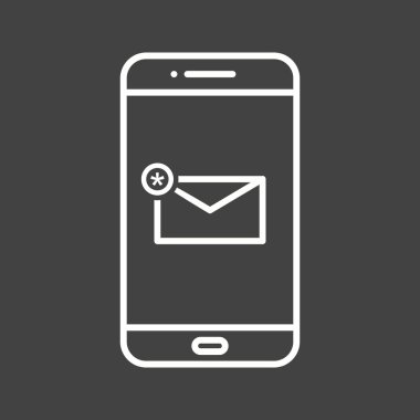 Eşsiz Yeni İletiler Vektör Satır Simgesi