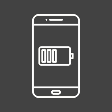 Benzersiz Batarya Göstergesi Vektör Satır Simgesi