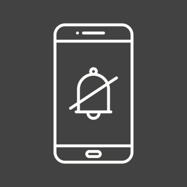 Eşsiz Sessiz Alarm Vektör Satır Simgesi