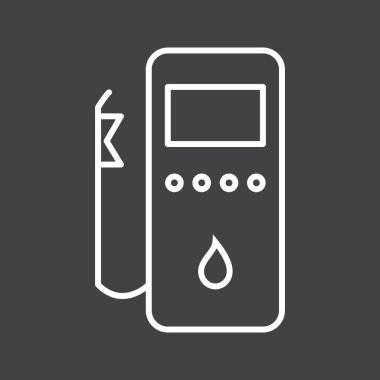 Benzersiz Benzin İstasyonu Vektör Hattı Simgesi